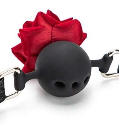 Ball Gag met Rose Bud Gag Rood