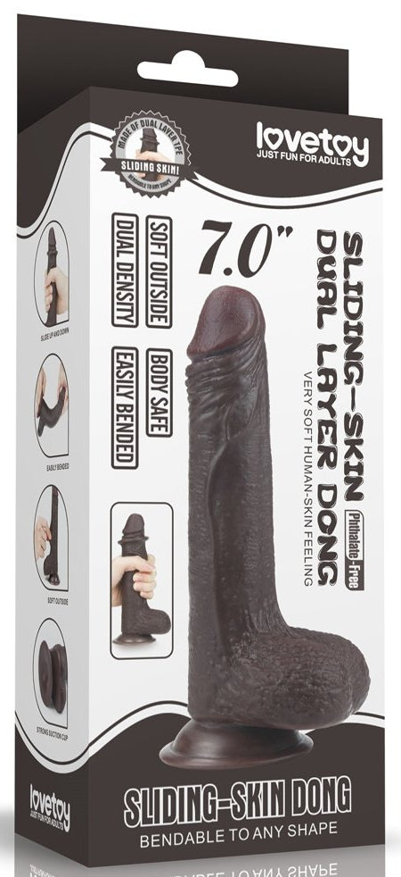 Gleitender Hautdildo 13 x 3,5 cm Braun 