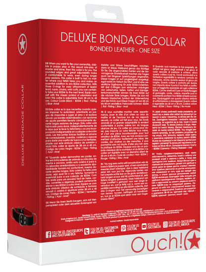 Deluxe-Bondage-Halsband Schwarz-Rot