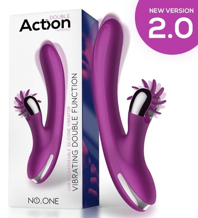 Kaninchen-Vibrations-Doppelvibrator, 10 x 3,5 cm, Lila