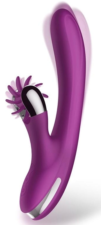 Kaninchen-Vibrations-Doppelvibrator, 10 x 3,5 cm, Lila