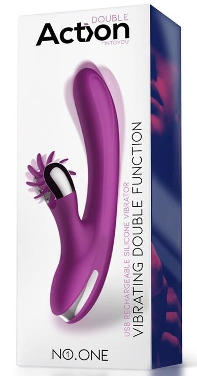 Kaninchen-Vibrations-Doppelvibrator, 10 x 3,5 cm, Lila