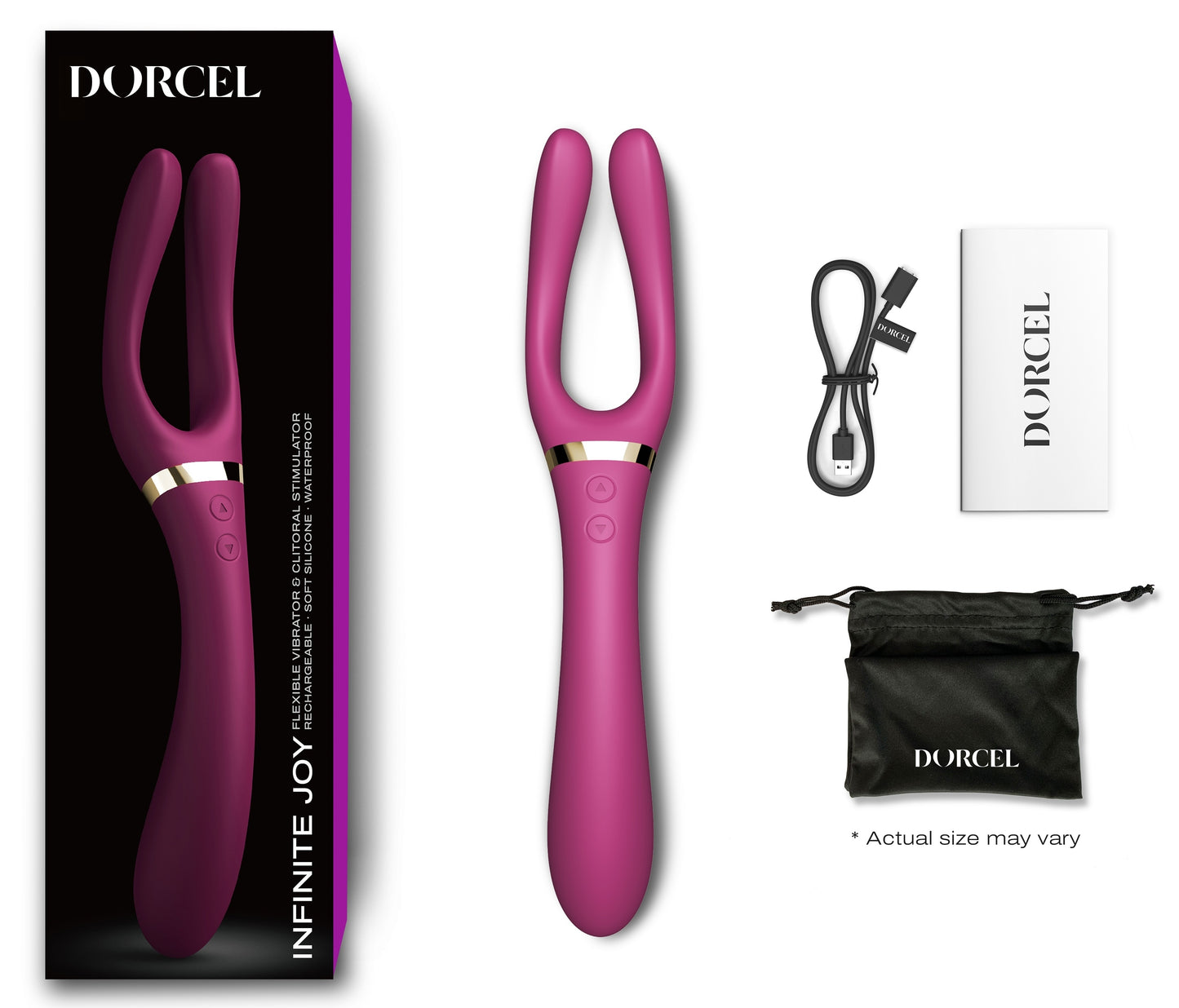 Multifunctionele stimulator Infinite Joy Dorcel Zwart of Paars Kleur 