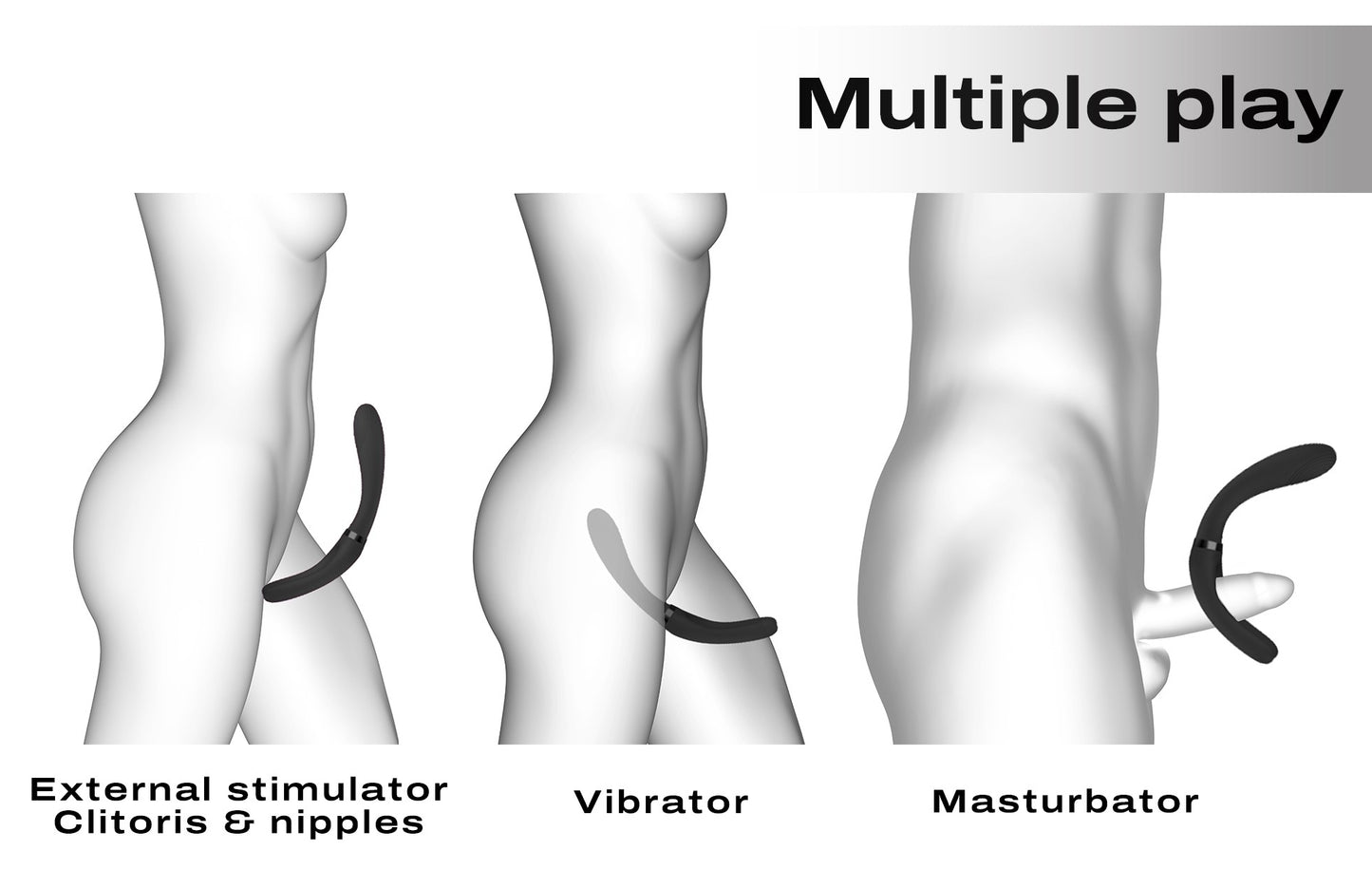 Multifunctionele stimulator Infinite Joy Dorcel Zwart of Paars Kleur 