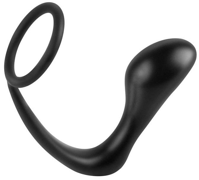 Ass Gasm Plug und Cockring 10 x 3,2 cm Schwarz