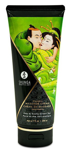 Crème de massage Comestible POIRE et THÉ VERT Exotique - 200ml