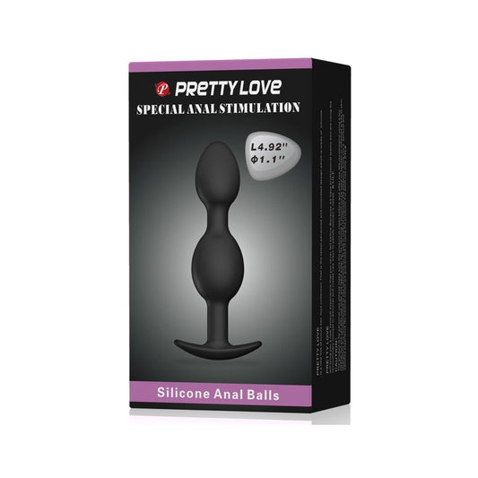 Double Heavy Balls Silicone Butt Plug 12.5 x 3.3 cm