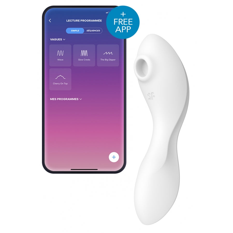 Stimulateur de clitoris connecté Curvy trinity 5+ Satisfyer Blanc